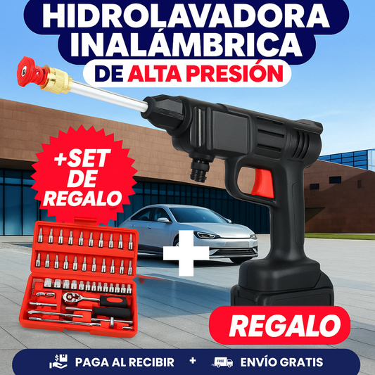 ¡Hidrolavadora Inalámbrica + Set 46 Herramientas GRATIS!